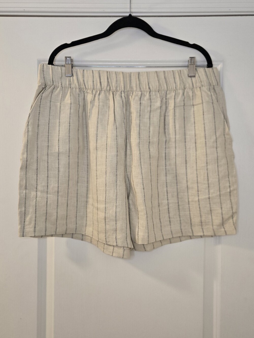 Blank NYC Linen-Blend Pull On Shorts 5" Inseam Drawstring Closure Size XL Multi